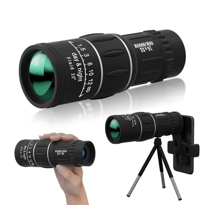 Jumelles Monoculaire 16x52 Double Focale Grand Ouverture pour Chasse Nuit Observation Ornithologie