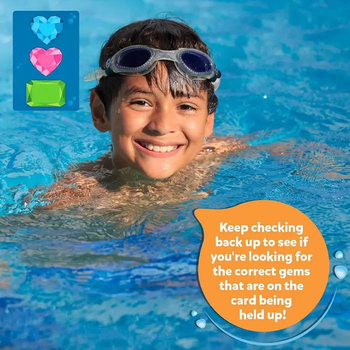 Jeu de plongée pour la recherche de gemmes dans la piscine, comprenant 64 gemmes colorées, jeu de re