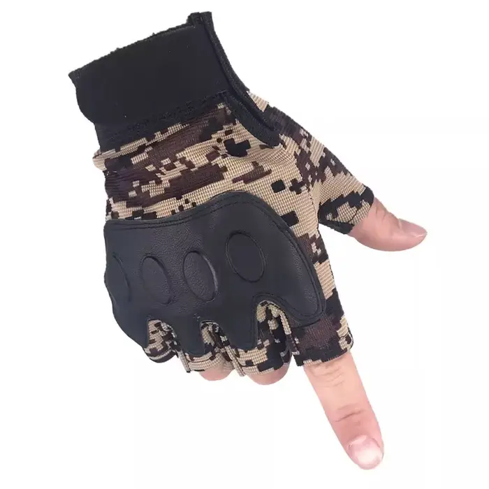Gants tactiques demi-doigts camouflage personnalisés - Pour chasse et tir de précision