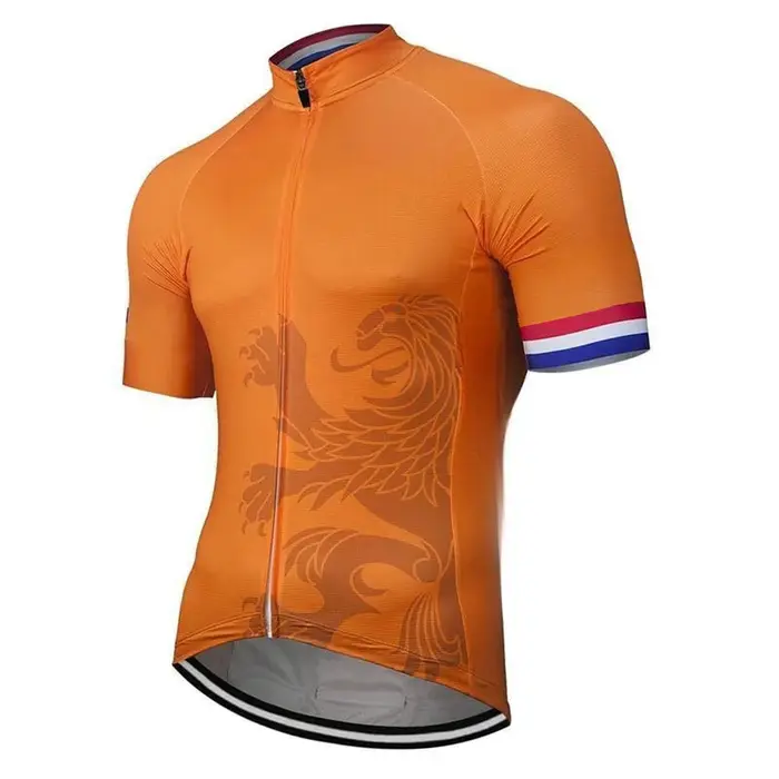 Maillot de cyclisme pour hommes, Orange, vêtements de vélo, manches courtes, personnalisable, nouvel