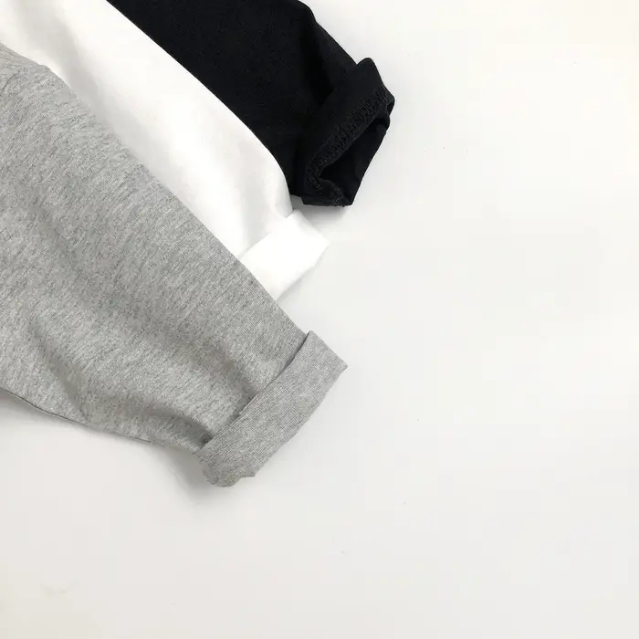 T-Shirt à manches longues en coton pour enfants de 2 à 7 ans, chemise basique ample, vêtements corée