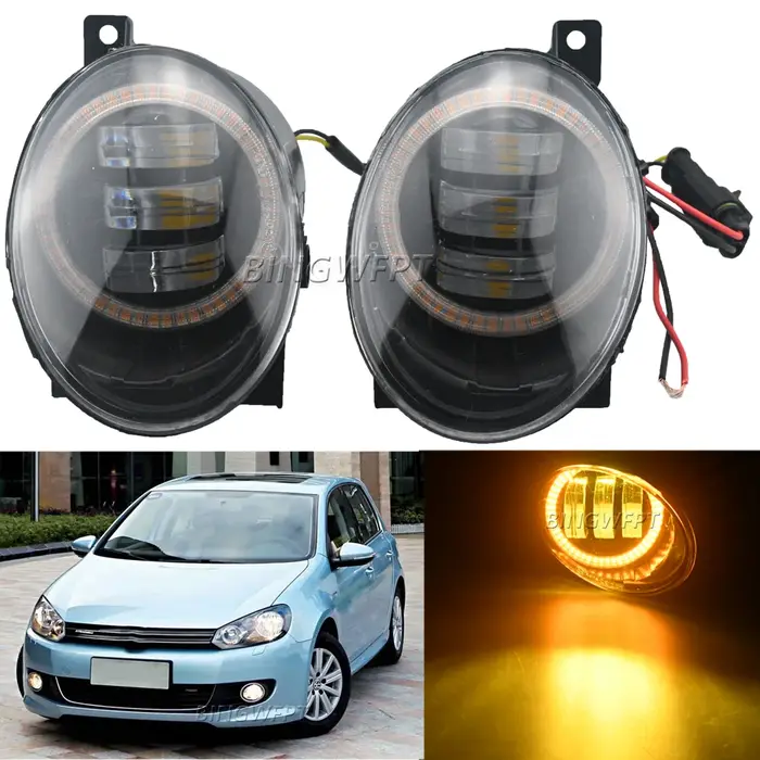 Feu antibrouillard LED pour VW Golf Mk6 2009 – 2013, phare de voiture DRL 30W 6000LM 12V, gauche + d