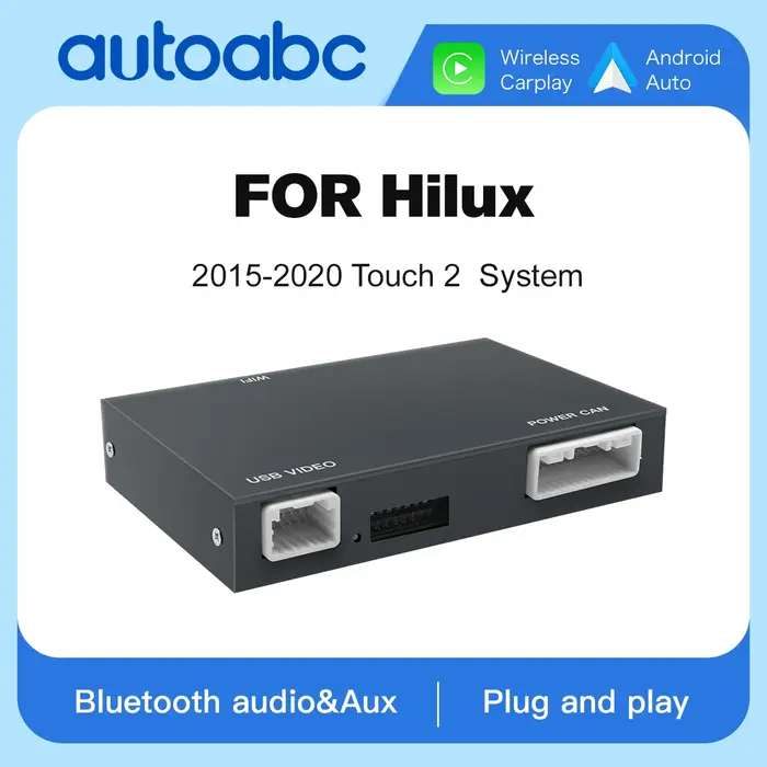 AUTOABC 2025 nouveau Carplay sans fil Android Auto pour Toyota Hilux avec accessoire multimédia lien miroir AirPlay décodage Multimedi