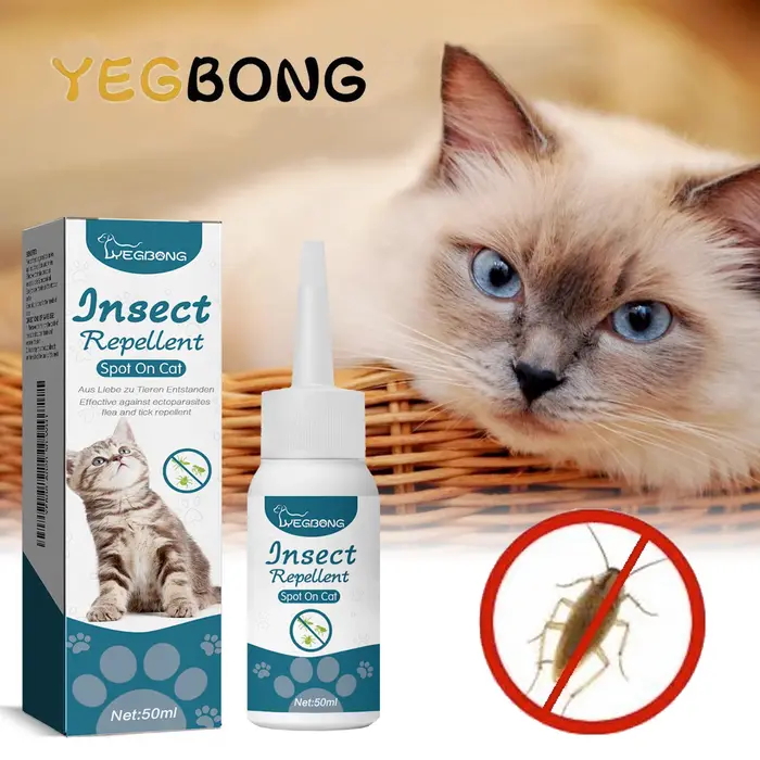 YEGBONG – liquide anti-puces pour chiens et chats, 50ml, prévention étanche à action rapide avec ext