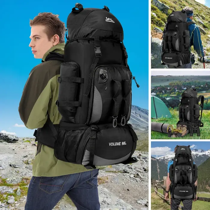 Sac à dos de camping étanche pour homme, sac à dos de randonnée, sac à dos de trekking, grande capac
