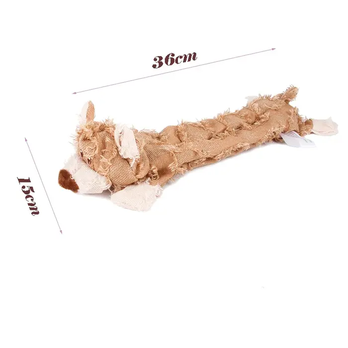 Jouet pour chien en peluche couineur en forme d'ours mendiant, résistant aux morsures, pour chiens d