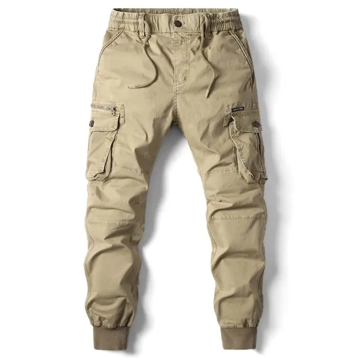 Pantalon cargo homme coton kaki jogger tactique multi-poches noir gris travail décontracté