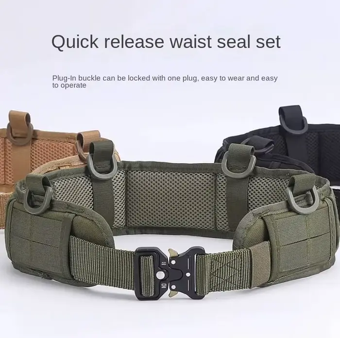 Ceinture tactique nylon MOLLE boucle métal équipement chasse sports outdoor résistante