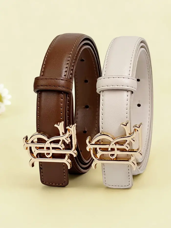 Ceinture grande taille pour femmes, avec ceinture étendue et boucle en lettres dorées, accessoire de