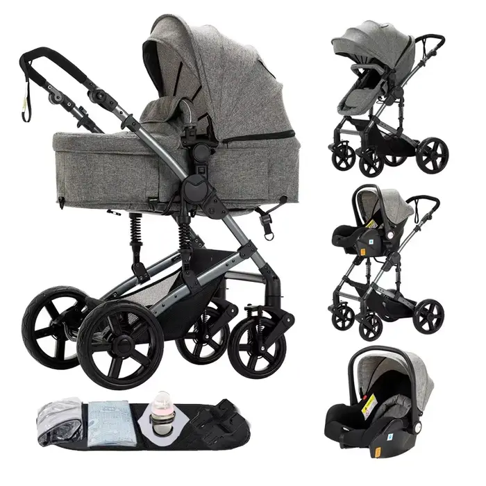 Haute paysage 3 en 1 poussette bébé Convertible landau pour bébé avec siège auto multifonction pouss