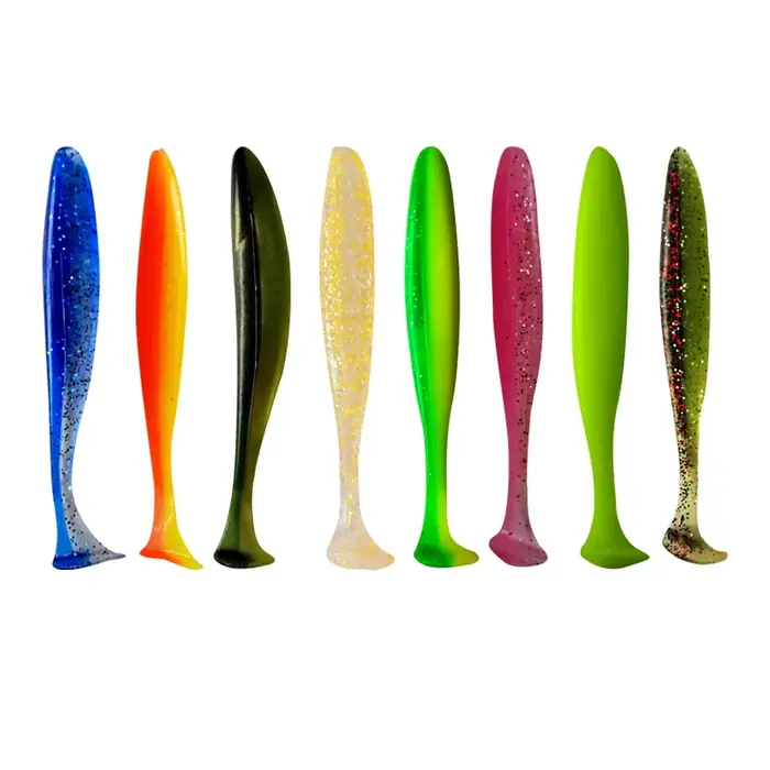 Leurre de pêche 55mm 70mm 90mm T queue ver appât souple gabarits Wobblers attirail bar brochet artif