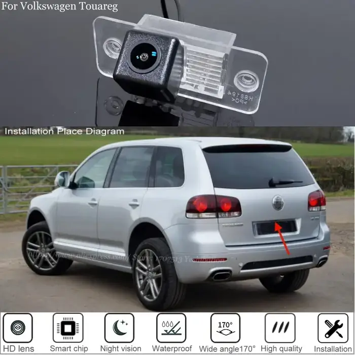 Caméra de recul pour voiture, pour VW Volkswagen Touareg 2002 2003 2004 2005 2006 2007 2008 2009 201