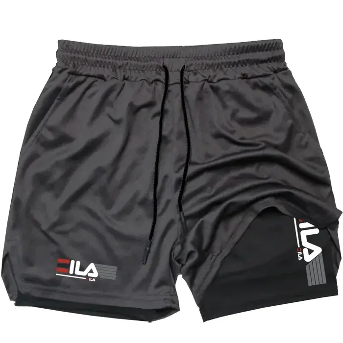 Short de sport deux en un pour homme, respirant, décontracté, séchage rapide, double couche, short d