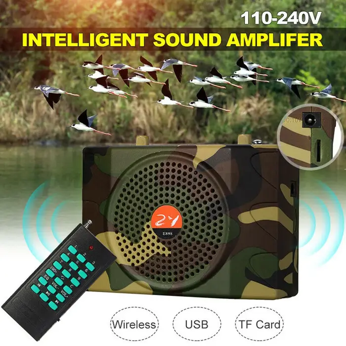 Amplificateur son portable professionnel pour chasse - Appel d'appâts avec haut-parleur et télécommande - Prise EU