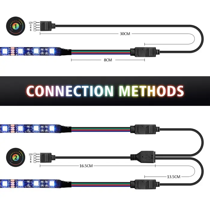 Bande lumineuse LED de jeu RGB 1 à 2/3, Kit de répartiteur pour carte mère Aura Sync 12V, 4 broches,