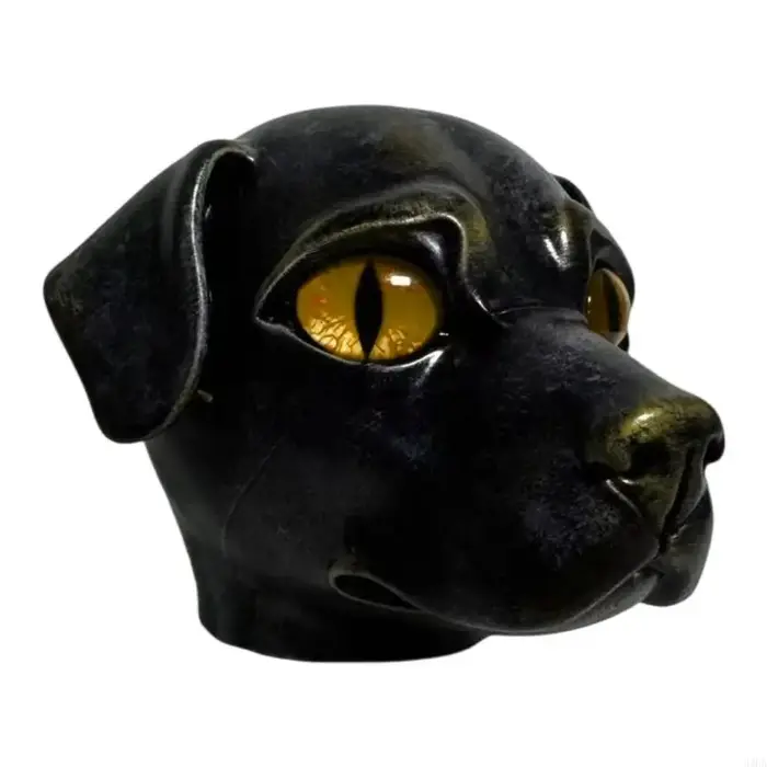 Sculpture chien en pierre, Figurine chien en résine avec œil Unique, ornement table, Statues tête ch