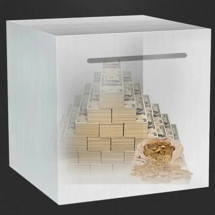 Tirelire en acier inoxydable pour pièces de monnaie