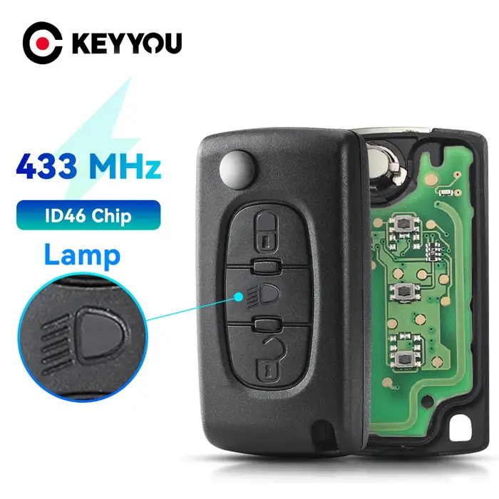 KEYYOU – clé de voiture à distance, 433Mhz, pour citroën C5 X7 C2 C3 C4 Grand Picasso Berlingo C6 C8
