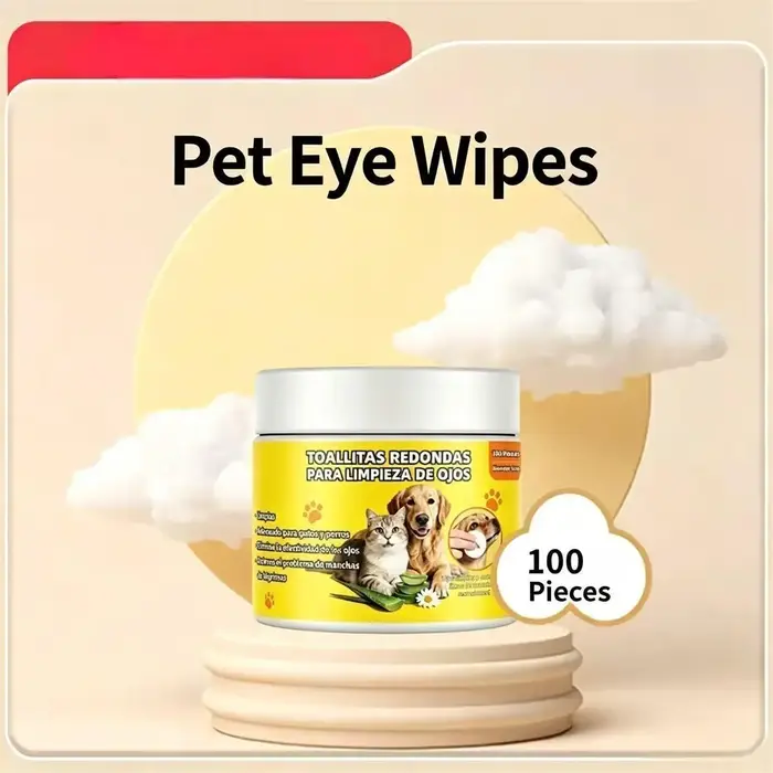 100 Lingettes Nettoyantes Douces pour les Yeux des Animaux, Tampons Dissolvants de Taches Lacrymales