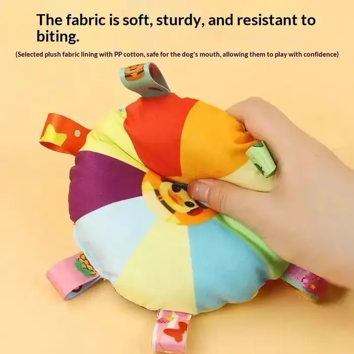 Disque volant couineur en peluche douce et moelleuse pour chiens, jouet interactif sûr et confortable pour entraînement et jeu en extérieur