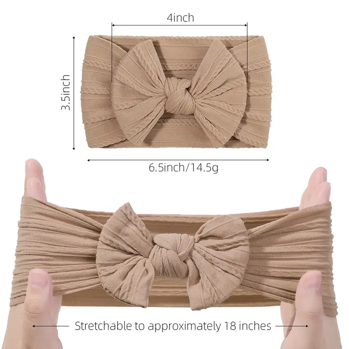 3 pièces couleur unie bébé bandeau arc enfants bandeau élastique en Nylon nouveau-né bandeaux doux T