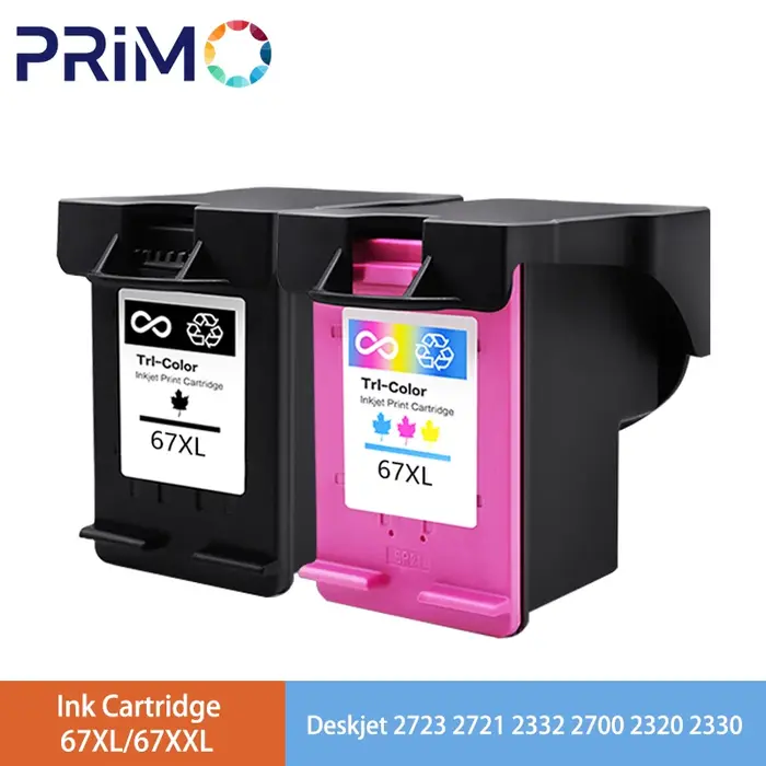 Cartouches d'encre rechargeables pour HP 67 67XL Deskjet 2723 1225 2755 4152 4155 4158 4200 Envy 6030 6052 6055 6058 6400