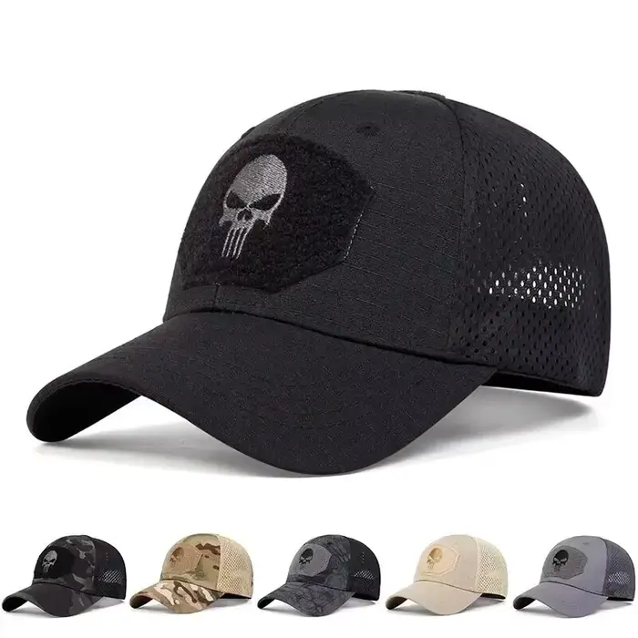 Casquette militaire à carreaux camouflage printemps été - Protection solaire mesh outdoor