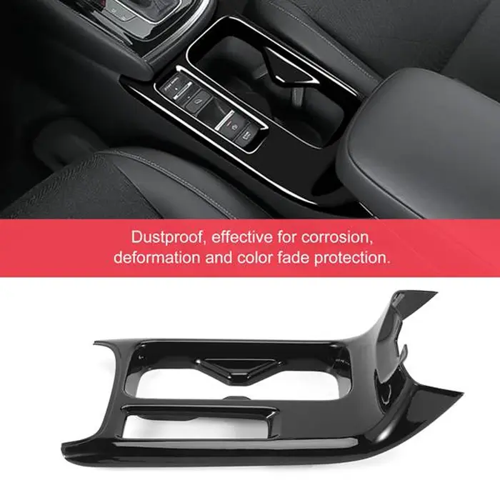 Autocollants noirs brillants de garniture de couverture de support de verre d'eau de console central