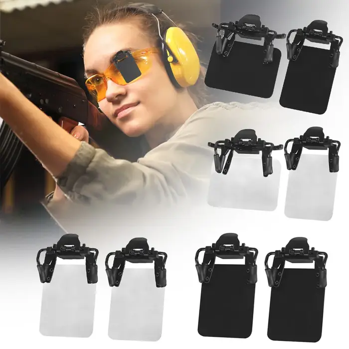 Lunettes de tir, 2 pièces, masque pour les yeux, patchs pour les yeux de tir Standard, boucliers en verre, Clips pour patchs d'assistance à la visée