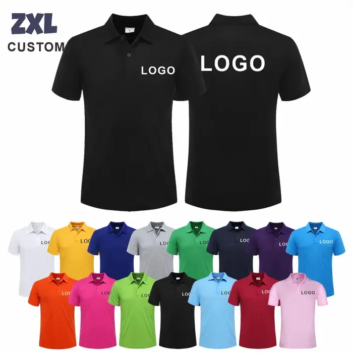 Polo en polyester personnalisable décontracté pour hommes, avec logo imprimé ou brodé, pour occasions quotidiennes et événements spéciaux