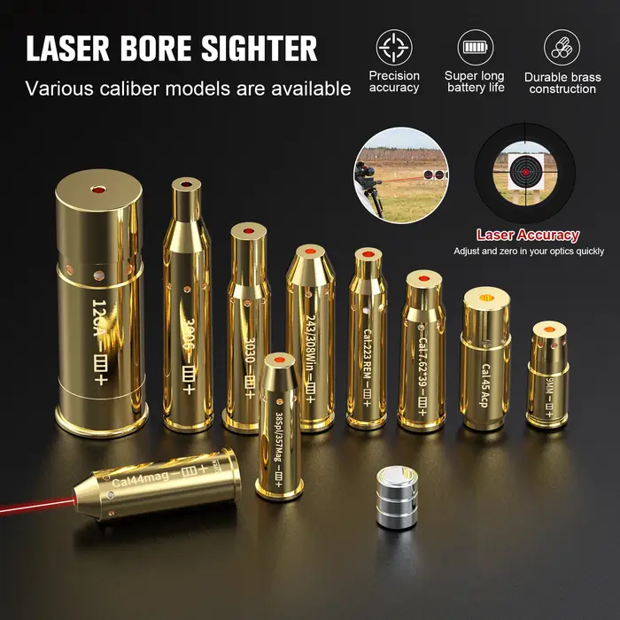 Cartouche laser rouge 243 308 pour viseur de fusil pistolet - Accessoire de chasse entraînement tir précision