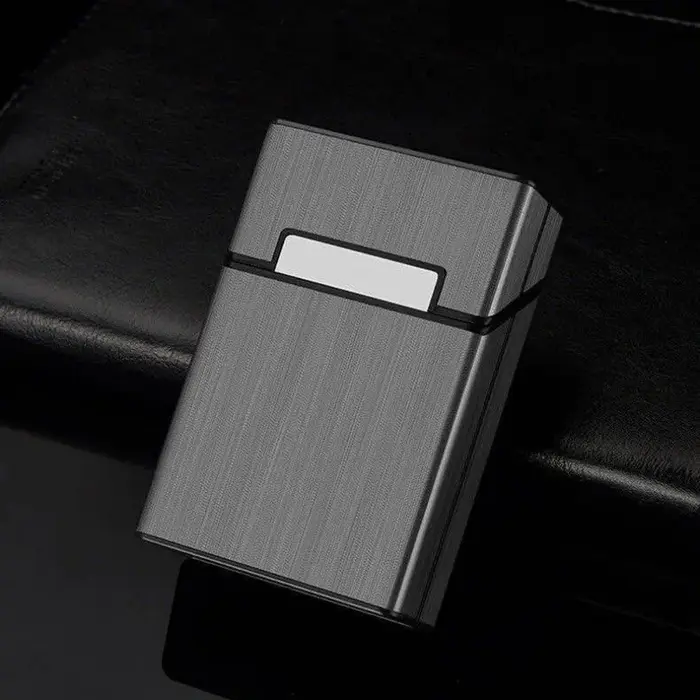 Étui à cigarettes portable en aluminium 20 pièces, taille standard, boîte de rangement pour cigares 