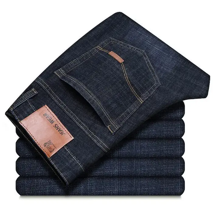 Jeans bleus pour hommes, pantalons décontractés et confortables, pantalons droits, vêtements de marq