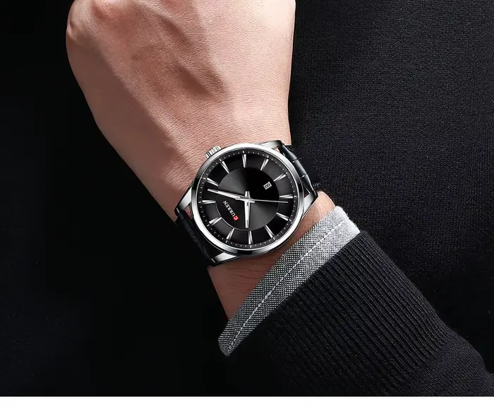 Montre homme CURREN quartz cuir - Marque luxe affaires bracelet cuir reloj hombres horloge poignet
