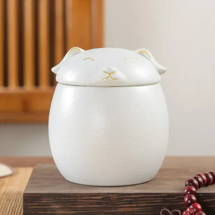 Urnes de crémation en céramique pour animaux de compagnie, tête de chat et de chien, produits commém