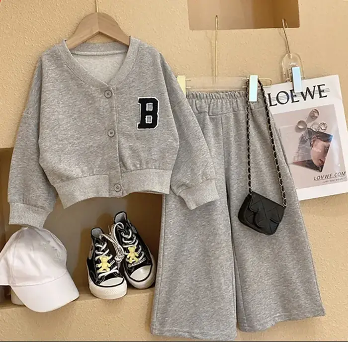 Ensemble de vêtements pour bébés filles, 2 pièces, veste + pantalon de printemps, costume de Sport p