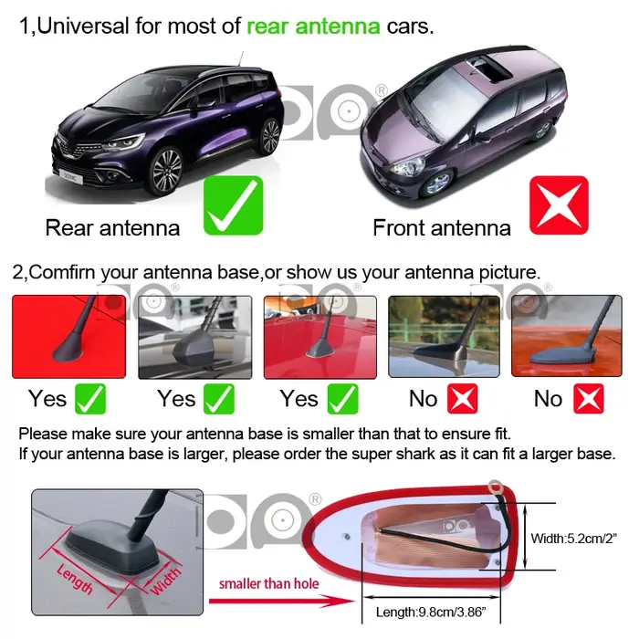 Antenne voiture universelle aileron requin waterproof signal renforcé peinture piano pour Seat Leon auto