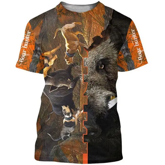 T-Shirt à Manches Courtes et Col Rond pour Homme, Streetwear, Décontracté, avec Impression 3D, Camou