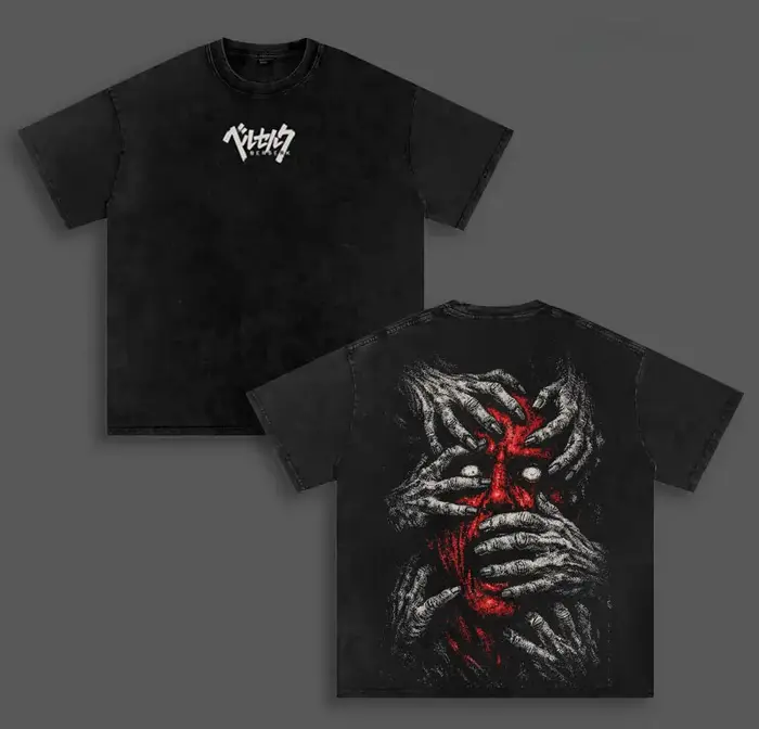 T-shirt vintage Berserk pour hommes, vêtements gothiques, hip hop, mode Y2k, t-shirt d'été à manches