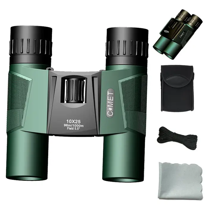 Jumelles Compactes 10X25 Pliantes Légères de Poche pour Adultes Enfants Voyage Observation Oiseaux Portable