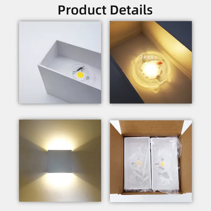 Appliques murales LED 6W modernes pour intérieur, luminaires muraux blancs à éclairage haut et bas p