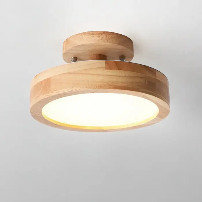 Lampe de couloir lampes de couloir rondes lumières de porche nordique bois éclairage intérieur balco