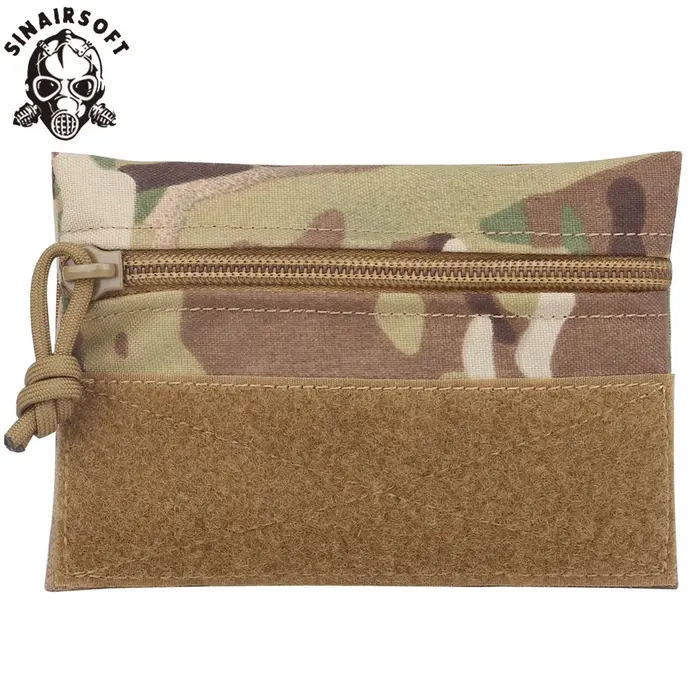 Pochette tactique micro camouflage avec Velcro - Accessoire de rangement pour gilets MK3/MK4 et équipement chasse