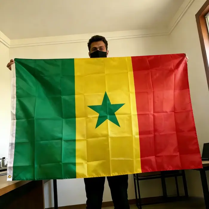 Drapeau du Sénégal 150x90cm 3x5 FT, drapeau national sénégalais, étoile verte, polyester, double cou