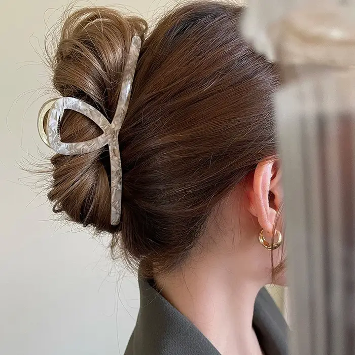 Pinces à cheveux versisées – grandes pinces à cheveux élégantes et mignonnes pour femmes, Barrette f