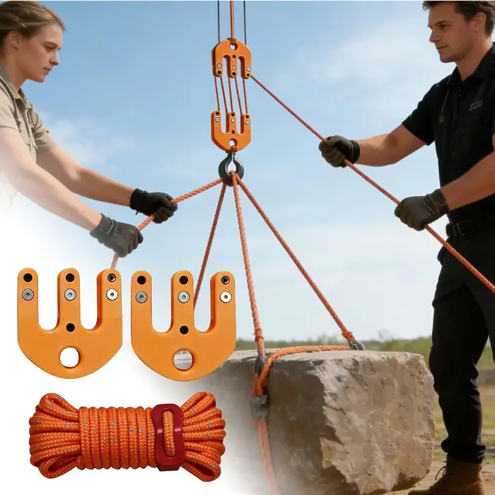 Système de poulies de levage avec sangle, résistant aux intempéries, portable, pour la chasse, le ti