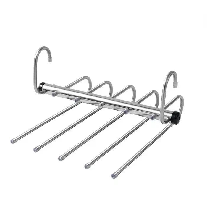 Cintres magiques pliants pour pantalons, acier inoxydable, gain de place, vêtements, évaluation T1 p