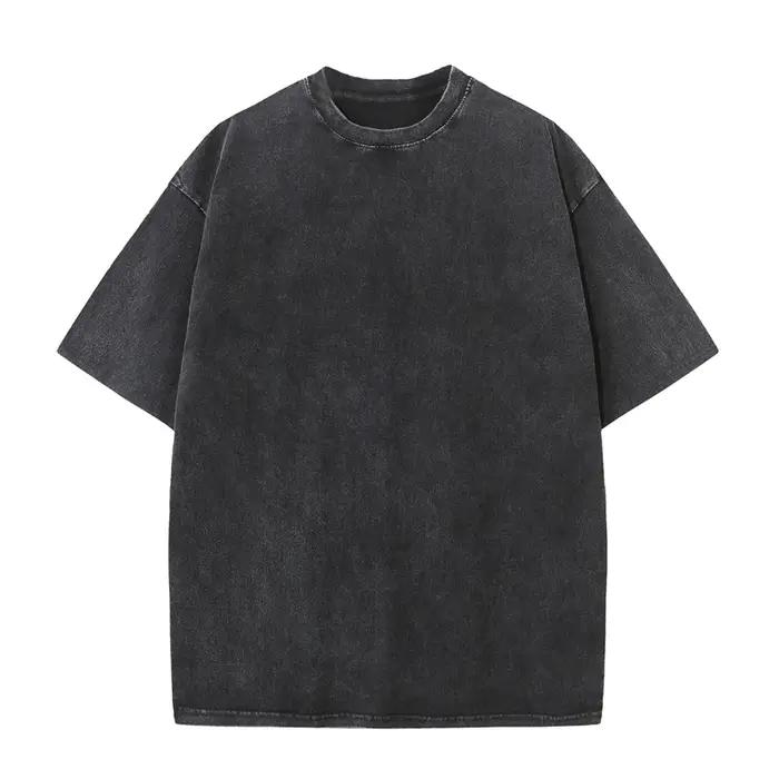 T-shirt d'été pour hommes 230G coton lourd Vintage lavé T-Shirts surdimensionné à manches courtes en