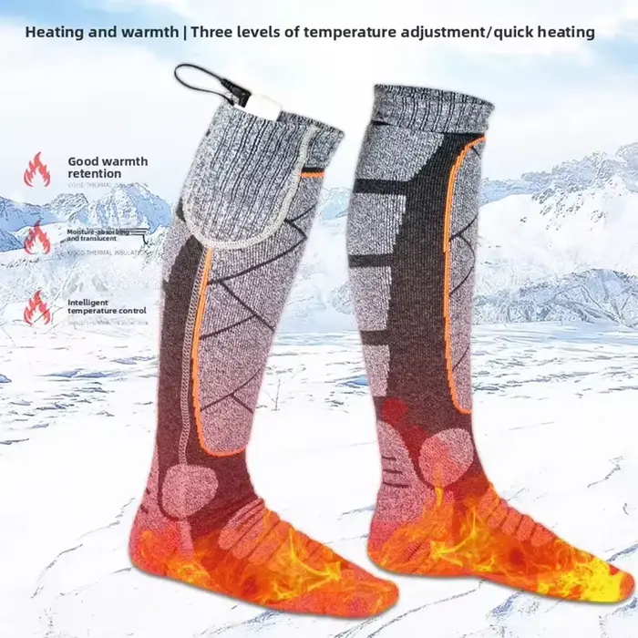 Chaussettes chauffantes électriques USB rechargeables 3 modes ski outdoor hiver hommes femmes