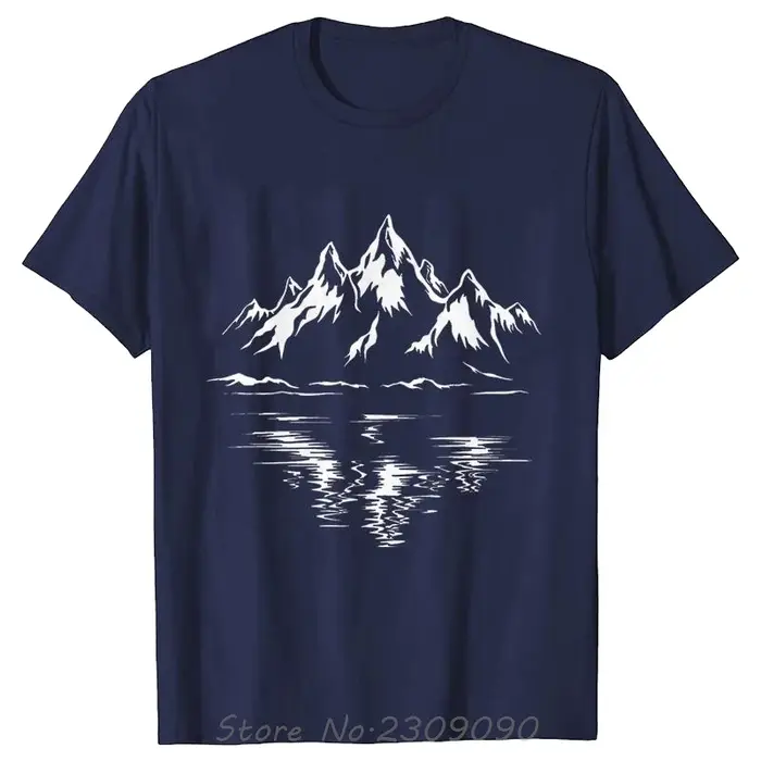 Montagne impression hommes T-shirt été en plein air confortable dessus respirants t-shirts mode coton